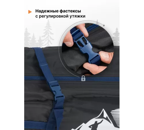 Сумка RSP Duffel XL для палатки и снаряжения (70*25*25см, чёрная с синей стропой) купить в Минске или с доставкой по Беларуси!