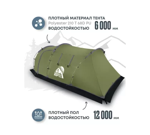 Палатка 3-местная RSP Wild 3 (оливково-зелёный) купить в Минске или с доставкой по Беларуси!