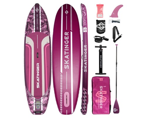 Сапборд Skatinger Leafy Expedition Pink Base