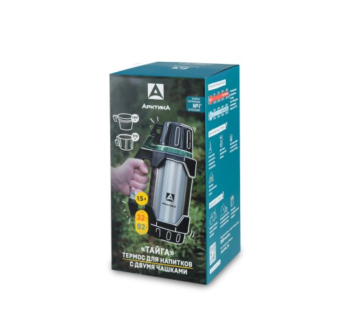 Купить Термос "Арктика" Тайга с узким горлом Зелёный 1500 мл в Минске, Беларуси