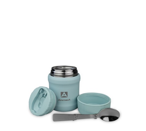 Термоc "Арктика" Голубой с широким горлом с и складной ложкой 500 мл в Минске, Беларуси