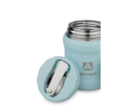 Термоc "Арктика" Голубой с широким горлом с и складной ложкой 500 мл в Минске, Беларуси