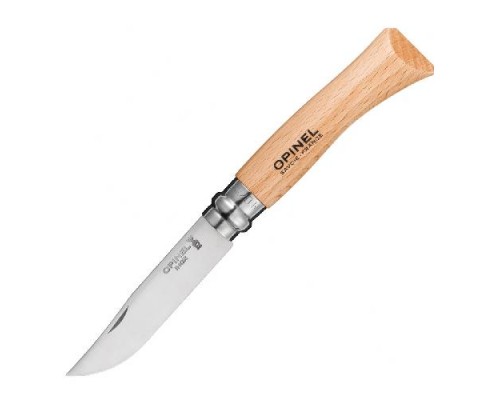 Нож Opinel №7, нержавеющая сталь, рукоять из бука, блистер
