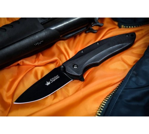 Складной туристический нож Kizlyar Supreme Zedd AUS-8 Black Titanium