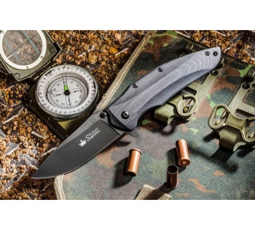 Складной туристический нож Kizlyar Supreme Zedd AUS-8 Black Titanium