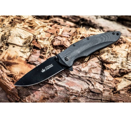 Складной туристический нож Kizlyar Supreme Zedd AUS-8 Black Titanium