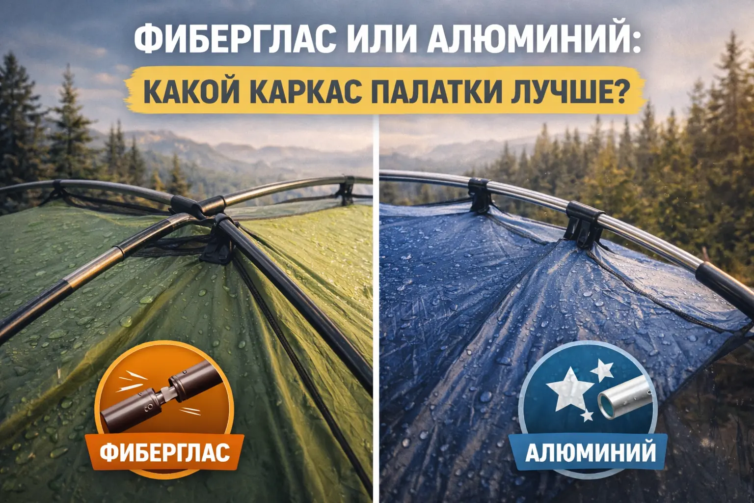 Фиберглас или алюминий: какой каркас палатки лучше