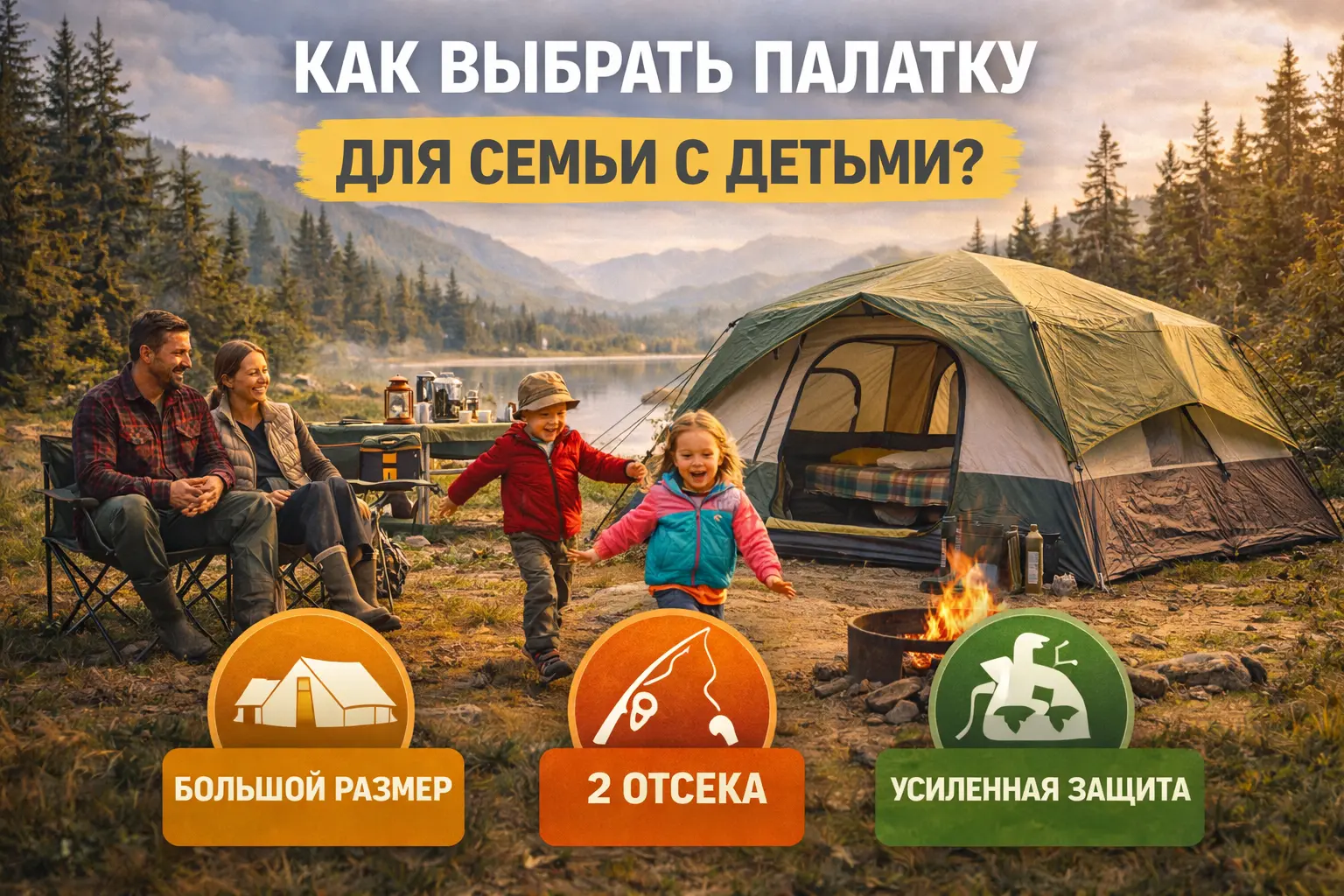 Как выбрать палатку для семьи с детьми?