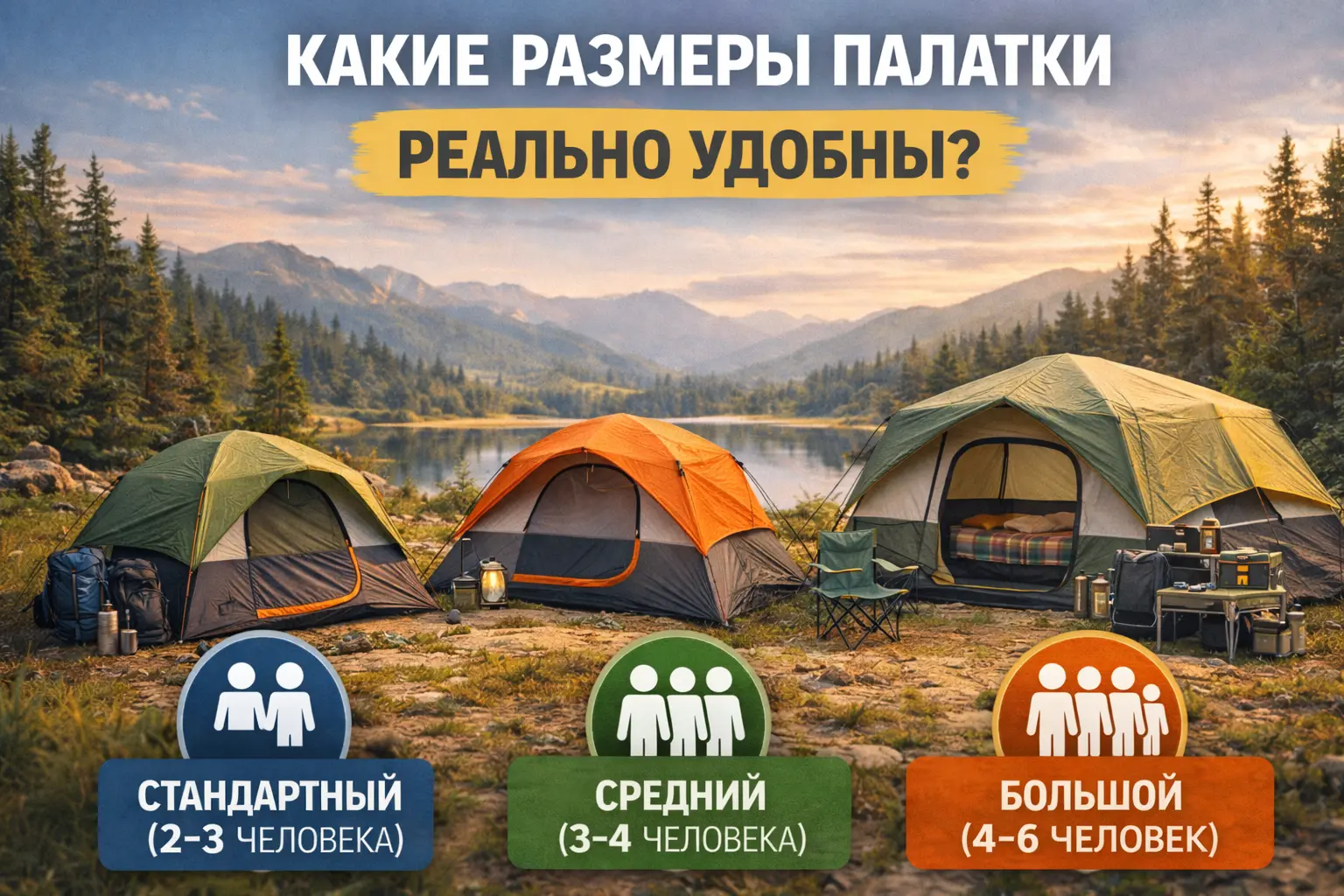 Какие размеры палатки реально удобны?